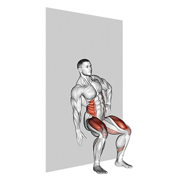 Crunch Lateral en la Pared Sentado
