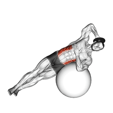 Flexión Lateral Con Peso en la Pelota de Estabilidad
