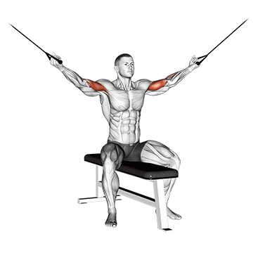 Curl overhead sentado con cuerda de polea