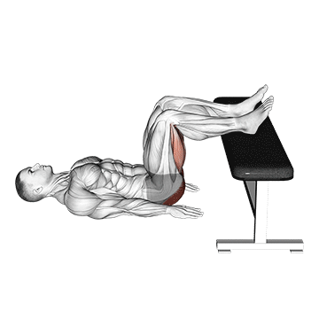 Puente de Glúteos Con Dos Piernas en el Banco Masculino